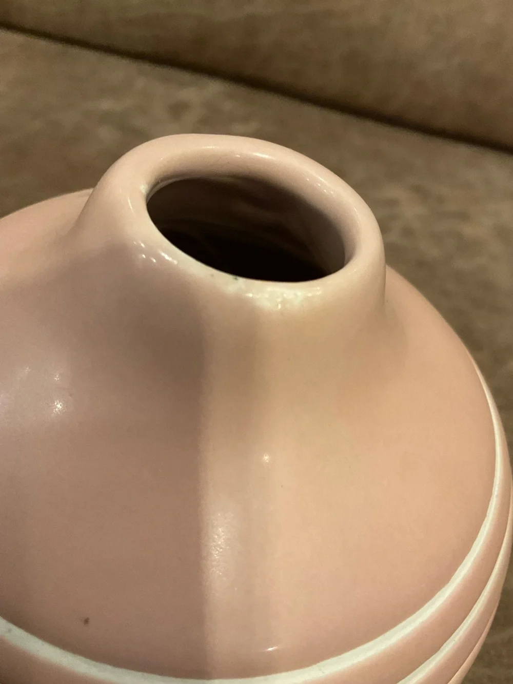Peach Colored Vase with Stripes
